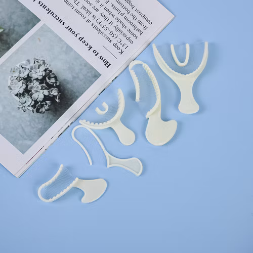 SJ 医療グレードの歯科用使い捨てプラスチック咬合印象トレイ、ナイロン メッシュ付き